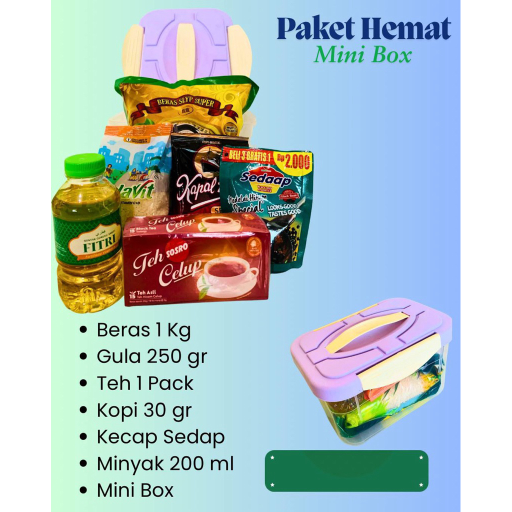 Paket Sembako Hemat box mini - Sembako kontainer mini