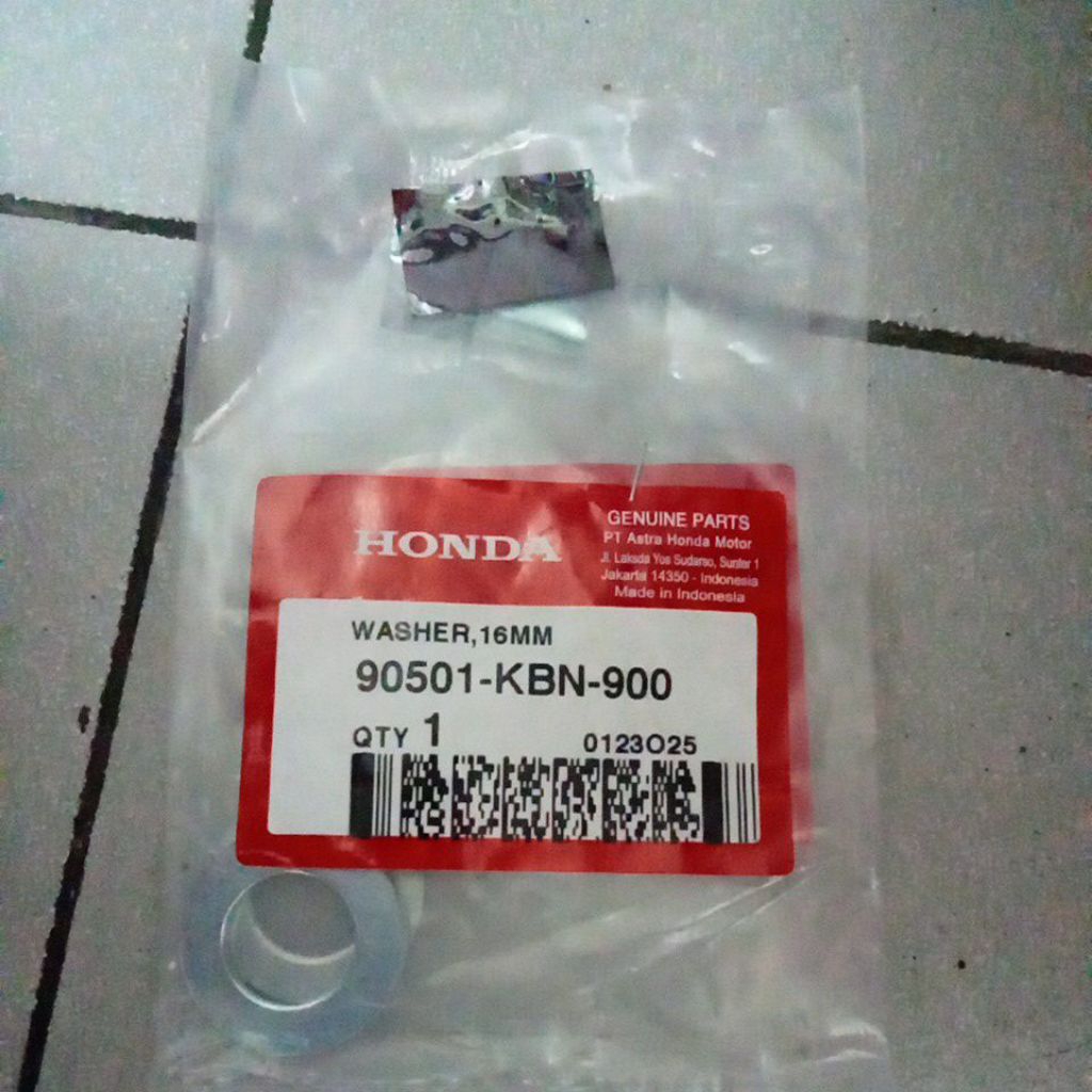 90501KBN900 – WASHER 16MM, RING RODA BELAKANG BEAT, GENIO, SCOOPY, SPACY, VARIO KARBU ORI AHM