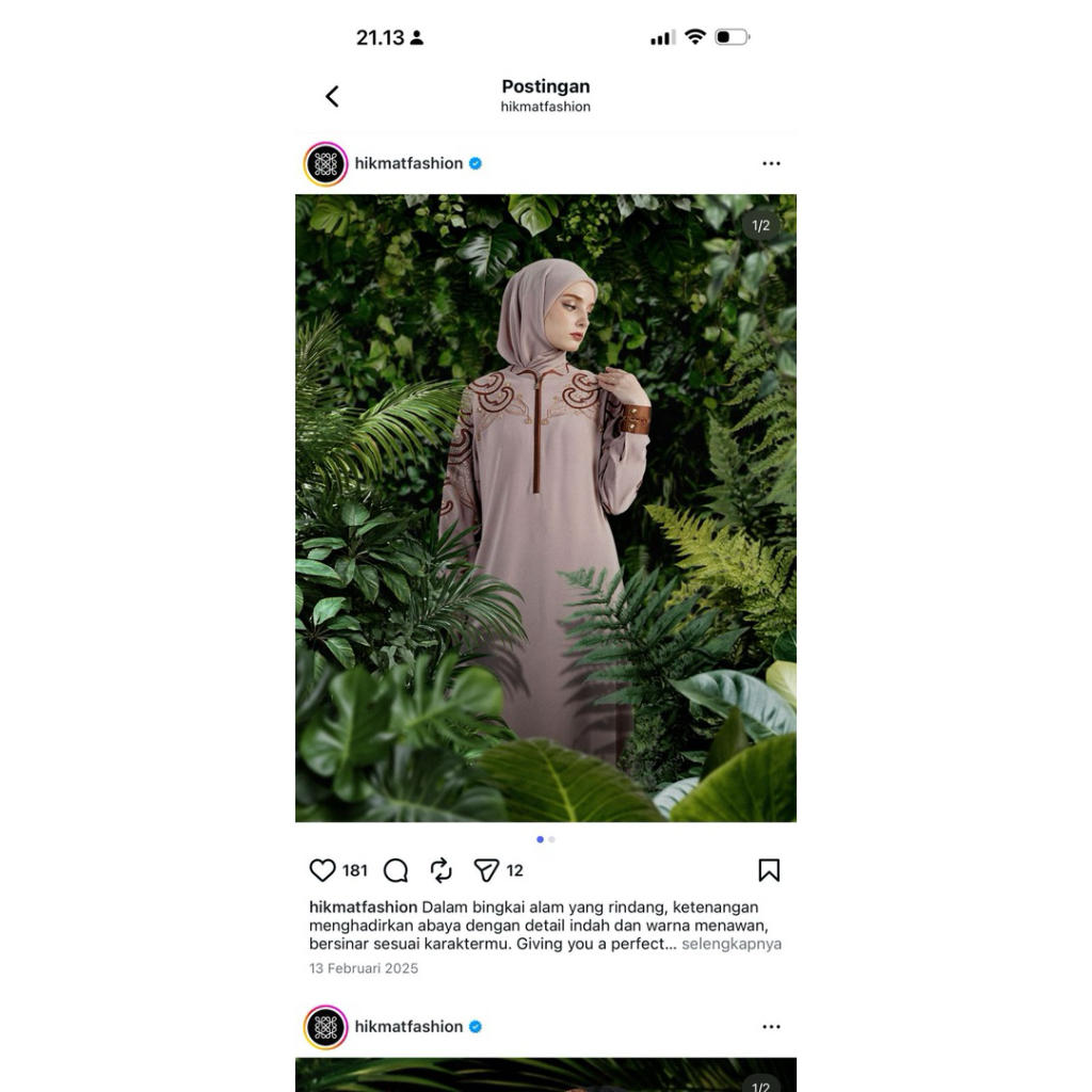 Preloved abaya hikmat A1853 brown ABAYA HIKMAT