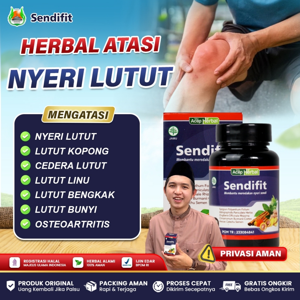 Sendifit Obat Sakit Lutut, Lutut Bengkak, Lutut Kaku, Lutut Sulit Ditekuk, Lutut Berbunyi Ngilu