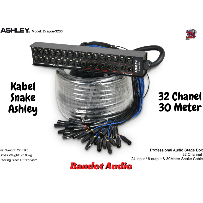 Kabel Snake Ashley Dragon 3230 32 Chanel Panjang 30 Meter