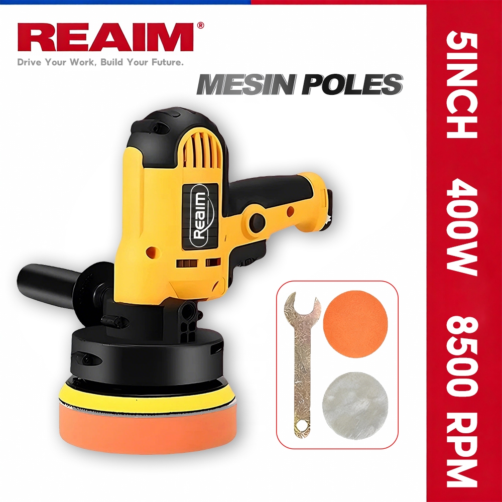 REAIM Mesin Poles Mobil 5Inch mesin polisher Mesin Poles Motor