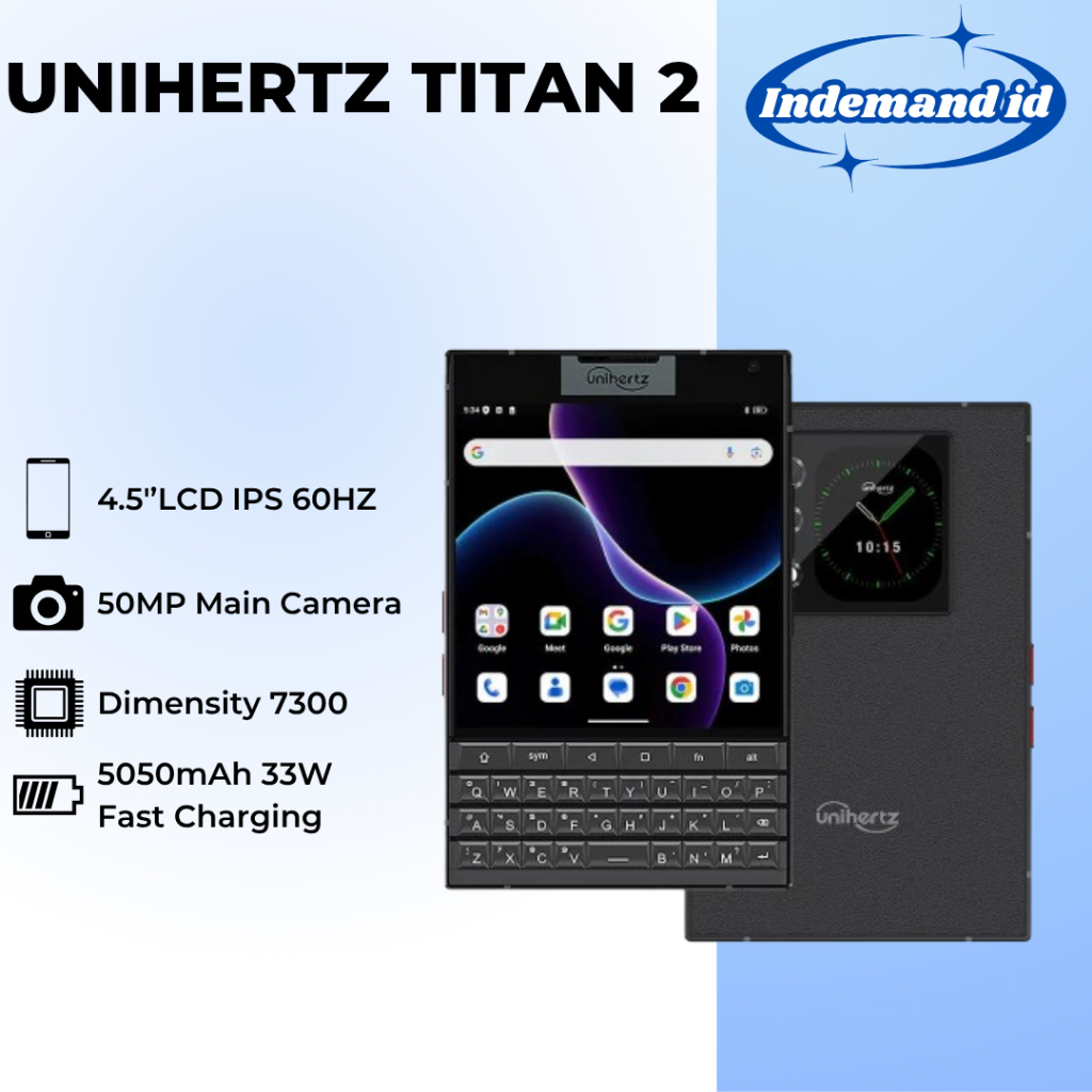 Unihertz TITAN 2 5G 4,5''LCD 60HZ Dimensity 7300 12GB 512GB 5050mAh 33W