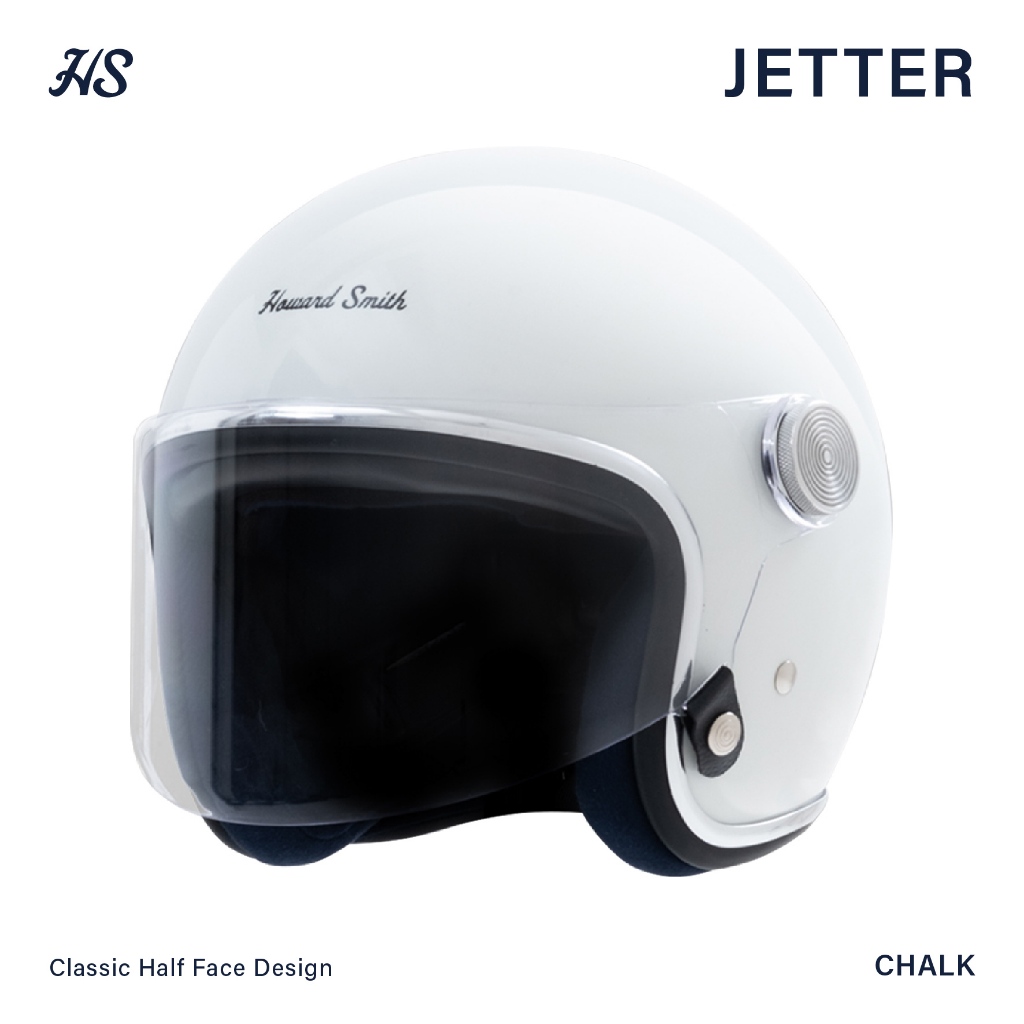 Howard Smith Jetter Retro Helm Half Face - Chalk