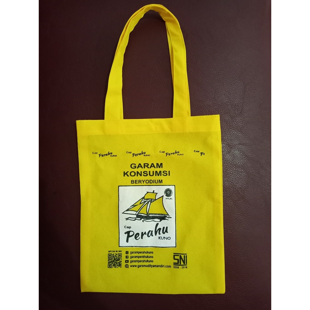 Totebag  Custom Tas Kain Spunbond Goodie Bag Ramah Lingkungan Ukuran Jumbo 40x50 cm Free Sablon 1 Wa