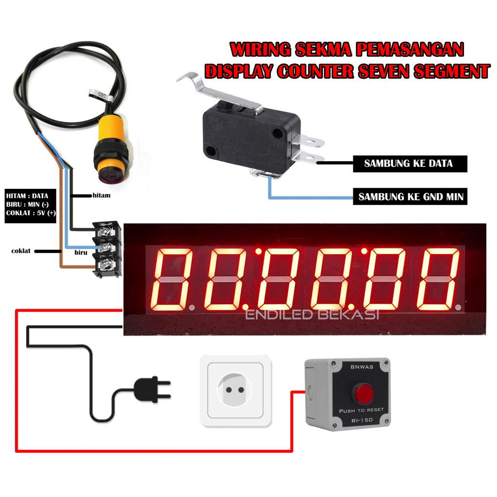 LED DISPLAY COUNTER UP DIGITAL SEVEN SEGMENT