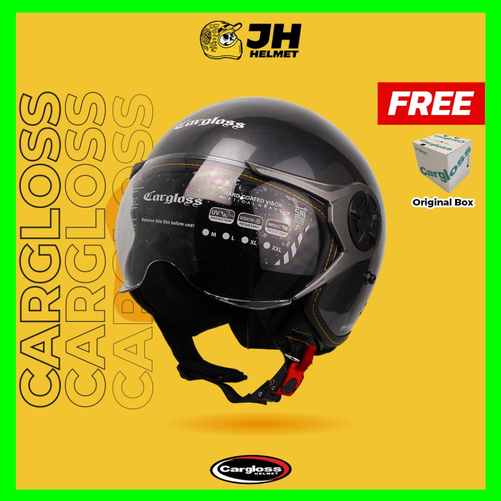 Helm Cargloss Retro Original YRM Ghotic Solid Anchore Grey Glossy | Helm Half Face | Jual Helm