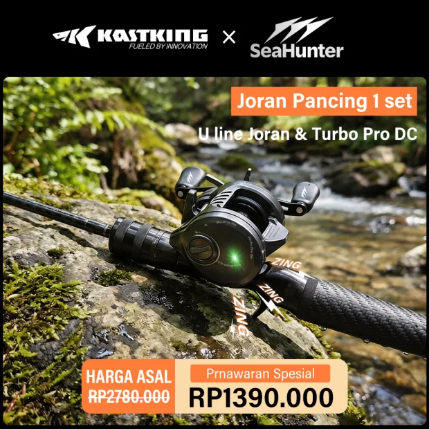 [OFFICIAL]KASTKING x SeaHunter Joran Pancing Casting 1 Set=Turbo Pro DC Drum Reel +Joran U-Line 1.8M