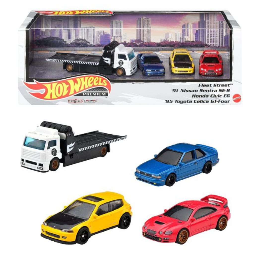 Hot Wheels Premium Collector Diorama Nissan Set Honda Civic EG