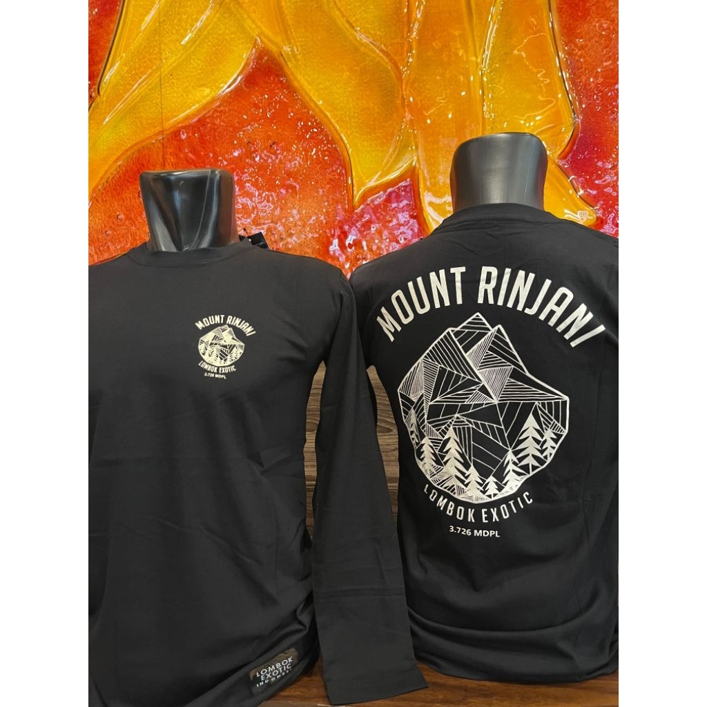 Kaos lombok exotic lengan panjang rinjani - motif depan belakang