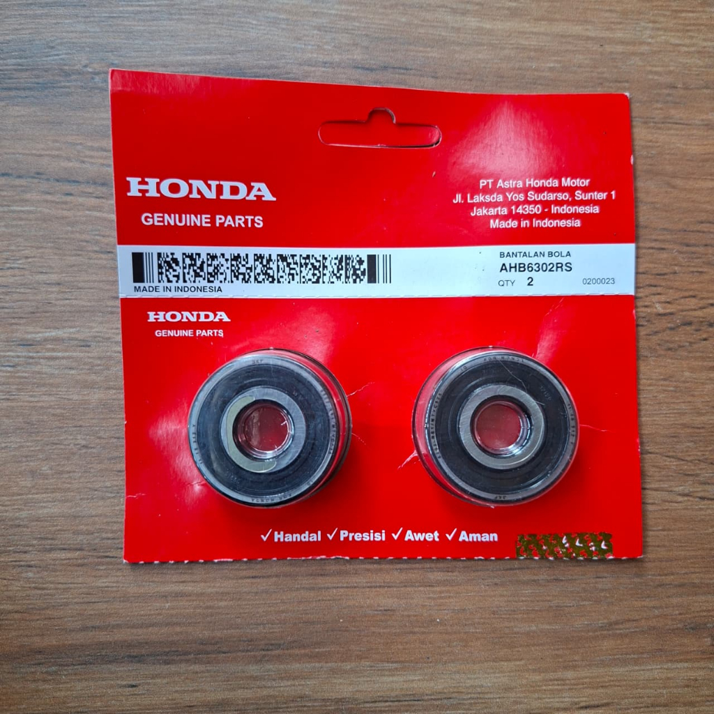 AHM ORIGINAL AHB6302RS Laher Bearing Roda Belakang Set 6302-RS Honda Mega Pro Honda Genuine Parts
