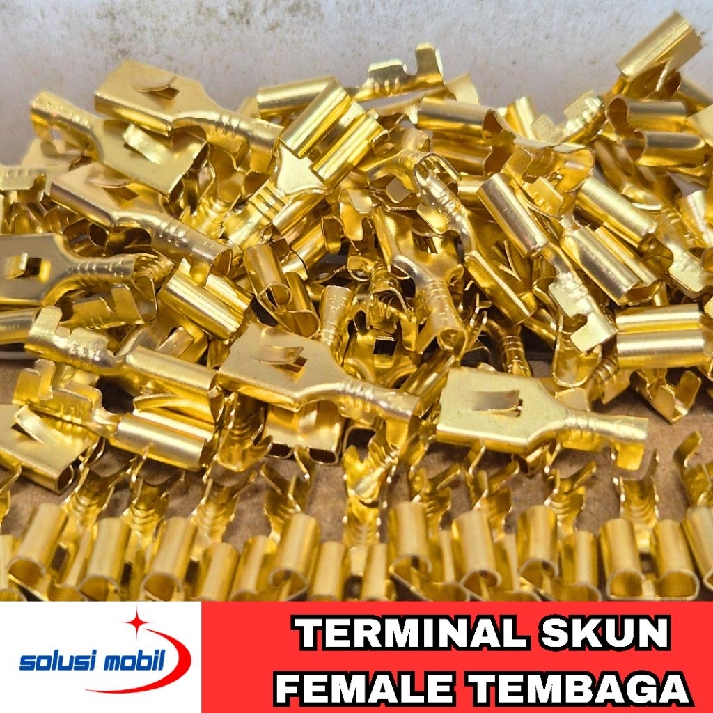 Terminal Skun Female Tembaga/Skun Cewean Mobil Motor Full Copper Sepatu Kabel Soket Kelistrikan