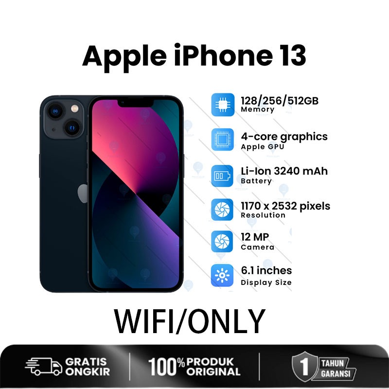 HP IPHONE 13 128GB 256GB Second Inter WIFI ONLY Good Condition No Minus No Refurbis No Rekondisi