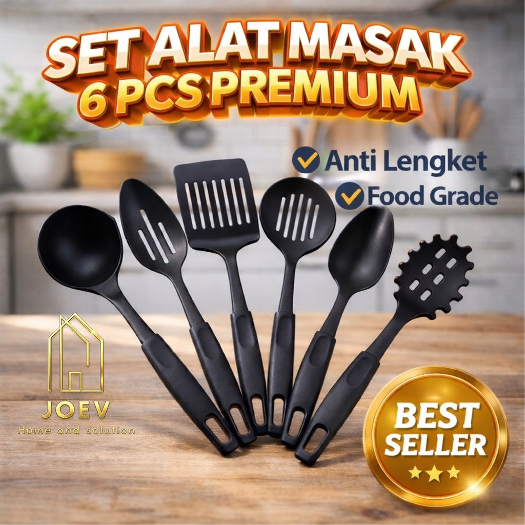 Joev Home alat masak SET set SPATULA dapur alat MASAK anti lengket set alat masak TEFLON spatula sil