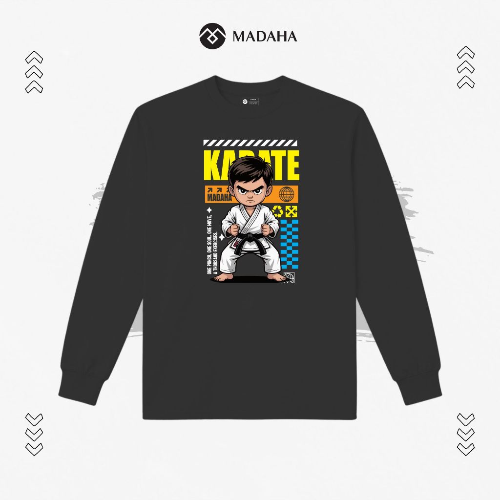 Madaha Kaos Baju Lengan Panjang Karate Shotokan Ryu