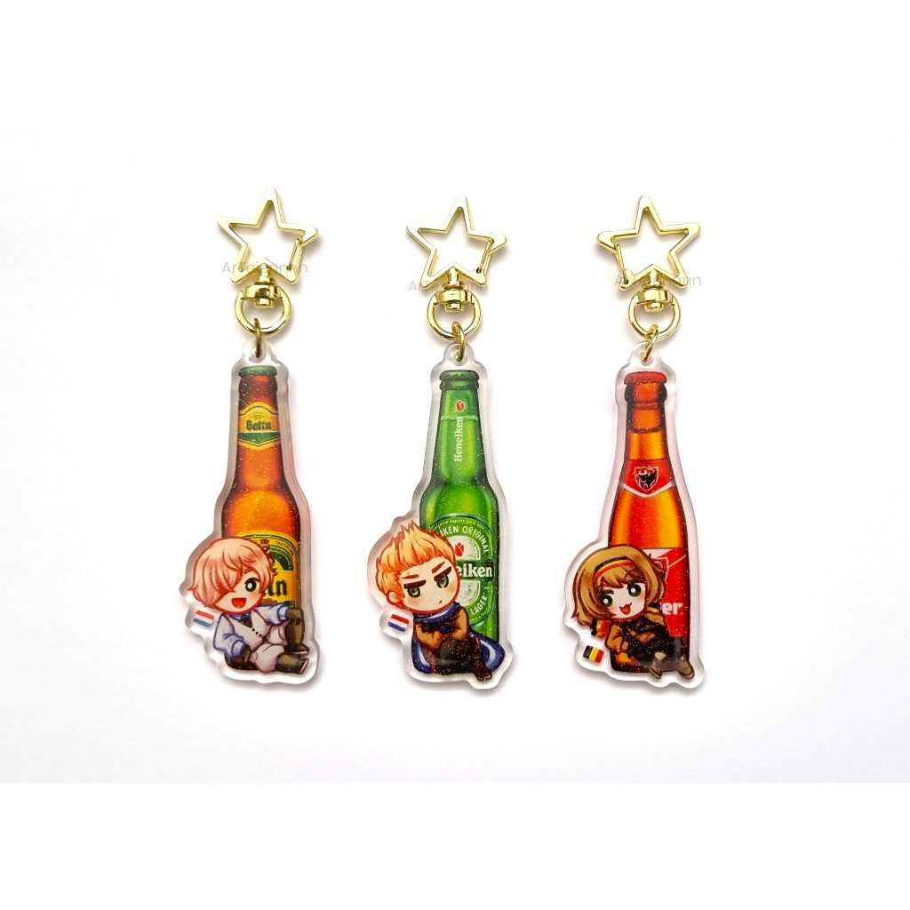 [ArTejennnn] Hetalia Epoxy Keychain – Belgium, Netherlands, Luxembourg