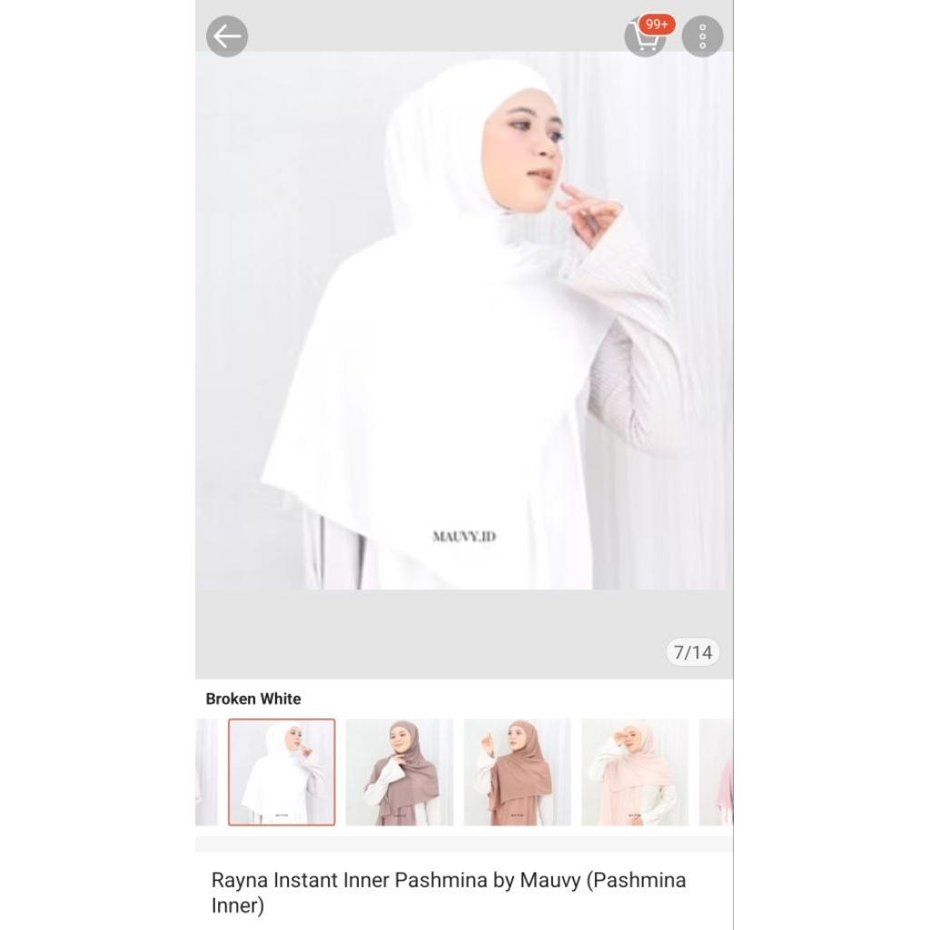 Preloved Rayna Instant Inner Pashmina by Mauvy (Pashmina Inner)