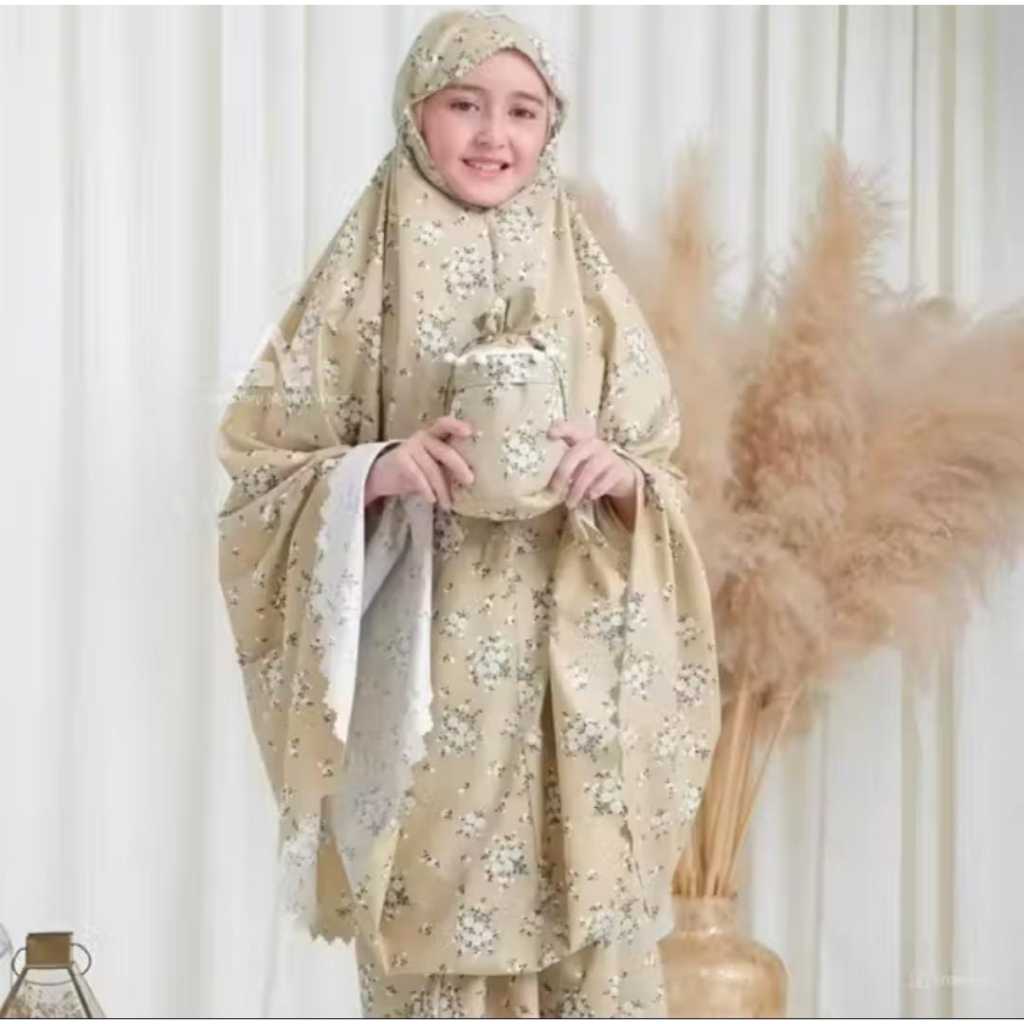 mukenah anak perempuan tanggung usia 6 -13 tahun mukena motif terbaru