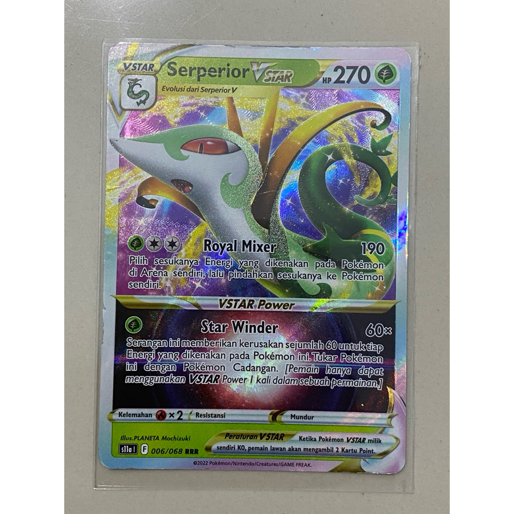 Pokémon TCG: Sword and Shield - Silver Tempest Serperior VSTAR #006/068 – Mint Condition