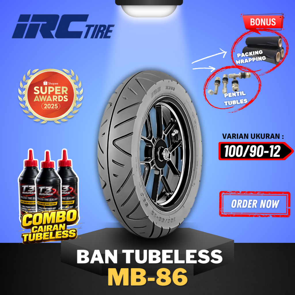 [READY COD] BAN IRC MB86 100/90-12 RING 12 / BAN TUBELESS IRC RING 12 BAN MOTOR SCOPPY / BAN TUBLES 