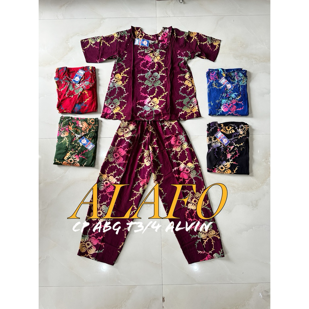 BAJU TIDUR NYAMAN CP ABG T3/4 BATIK ALVIN CITAK PART 1