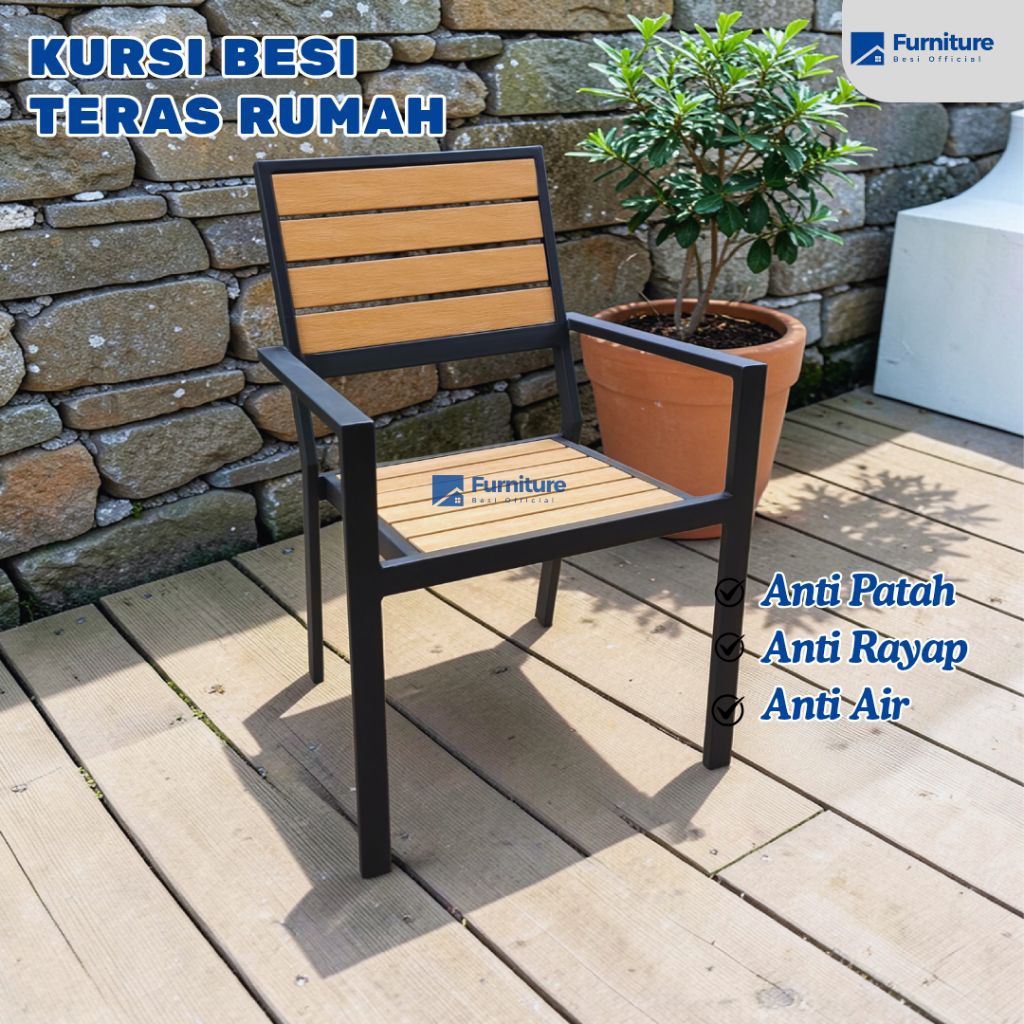 Kursi besi teras rumah/ Kursi teras depan rumah / Kursi taman outdoor | Kursi sandaran