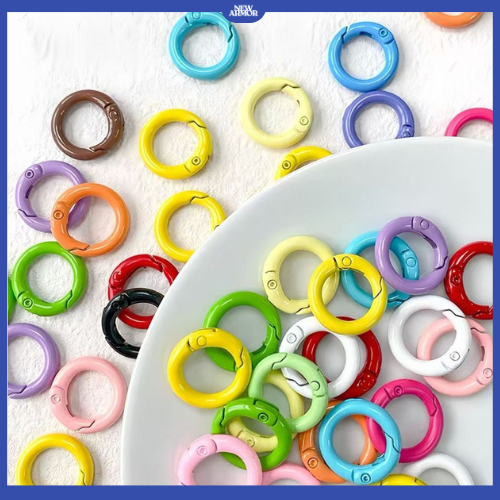 ( 25mm ) Gantungan Kunci Ring Besi O Ring Pengait Kaitan Warna Warni Ring Mini Serbaguna Cocok untuk