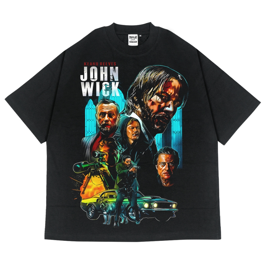 John Wick Oversized Vintage T-Shirt – Black