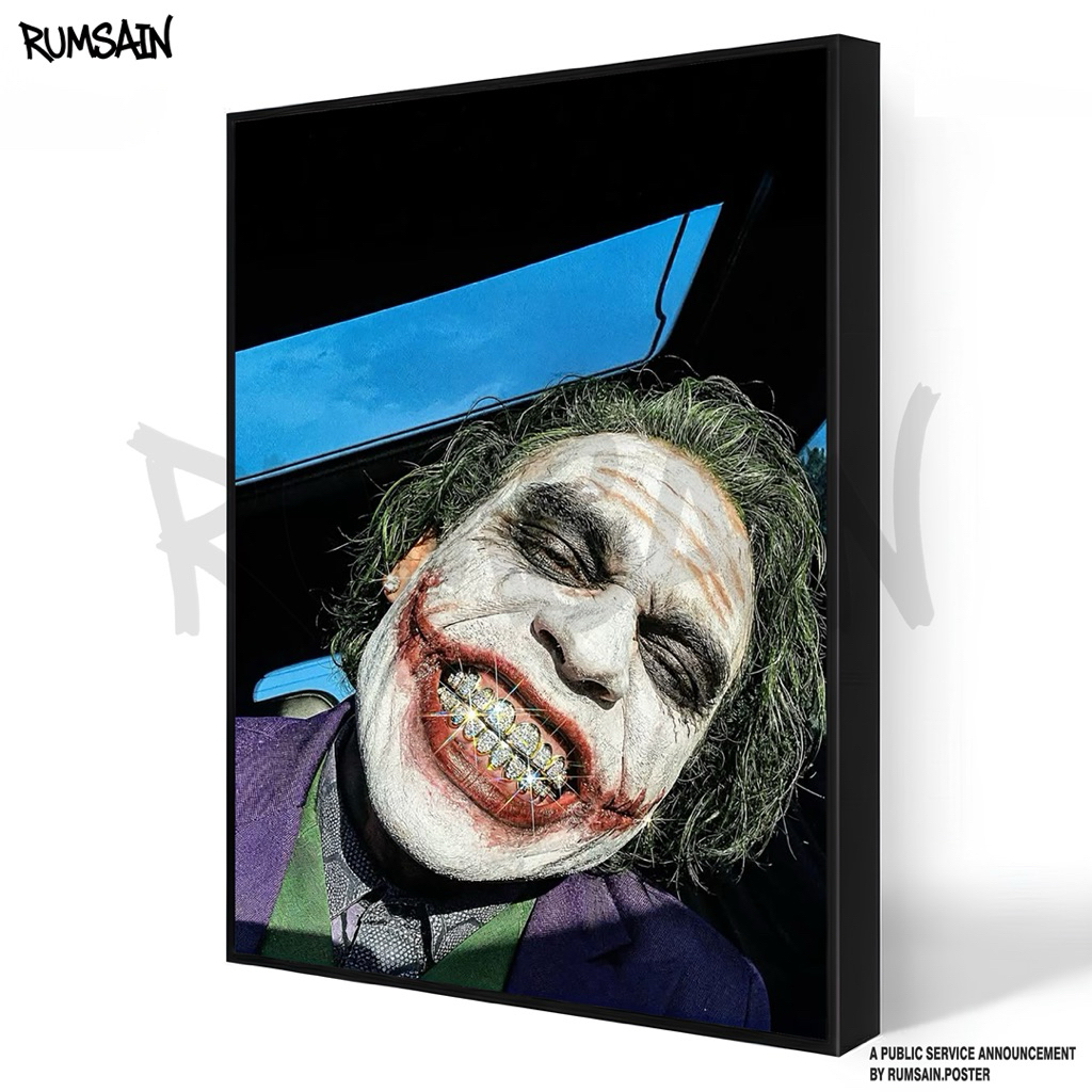 Rumsain poster - Joker - home decor - Bingkai minimalis - poster dinding - dekorasi dinding - dindin