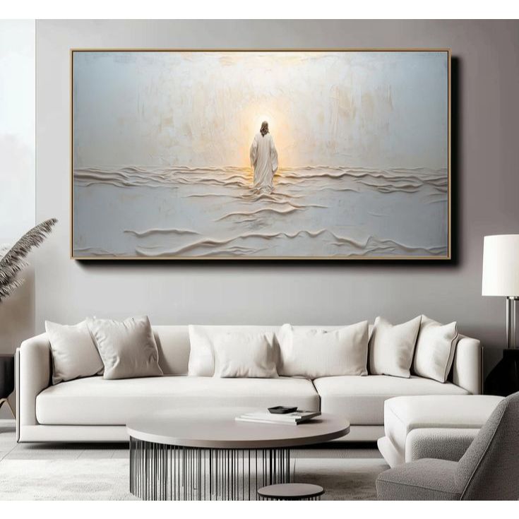 KKS LUKISAN YESUS - lukisan yesus di keheningan - lukisan asli tangan timbul