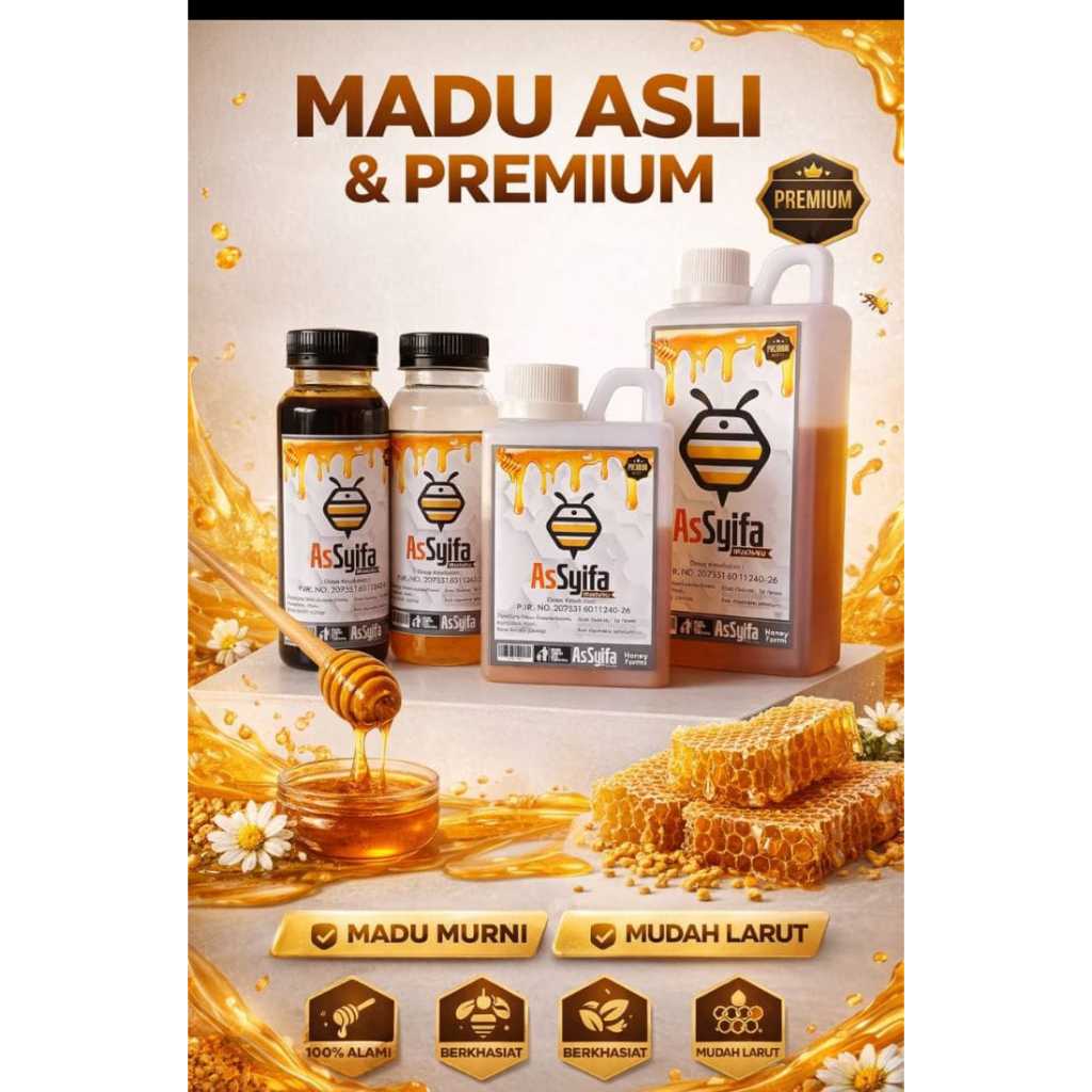 Madu Murni 1kg / 500 gram Multiflora Asyifa