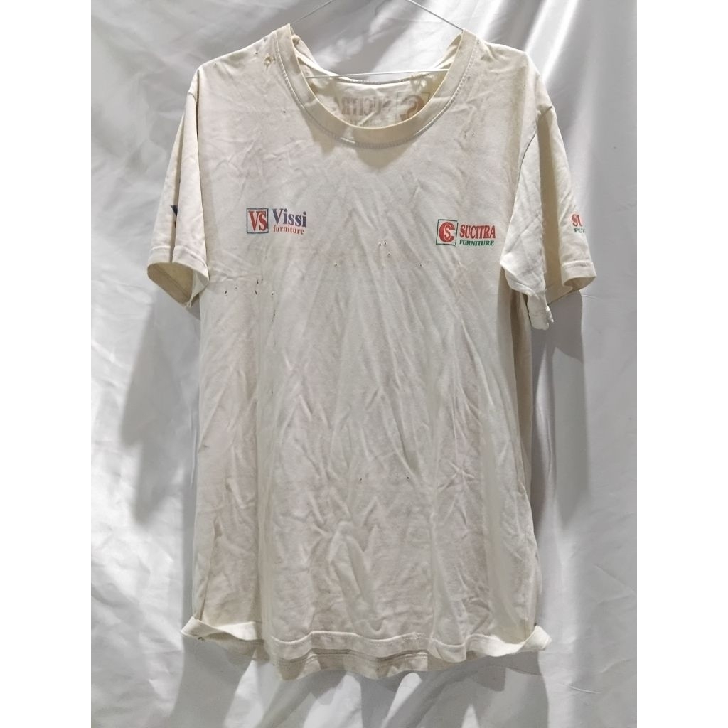Kaos Vintage Sucitra & Vissi Furniture Putih - Preloved Size XL - Kaos ngarit