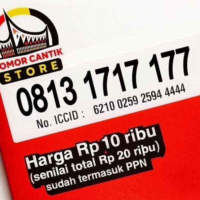 Nomor Cantik Simpati 11 angka DOUBLE ABCD 17 17 177