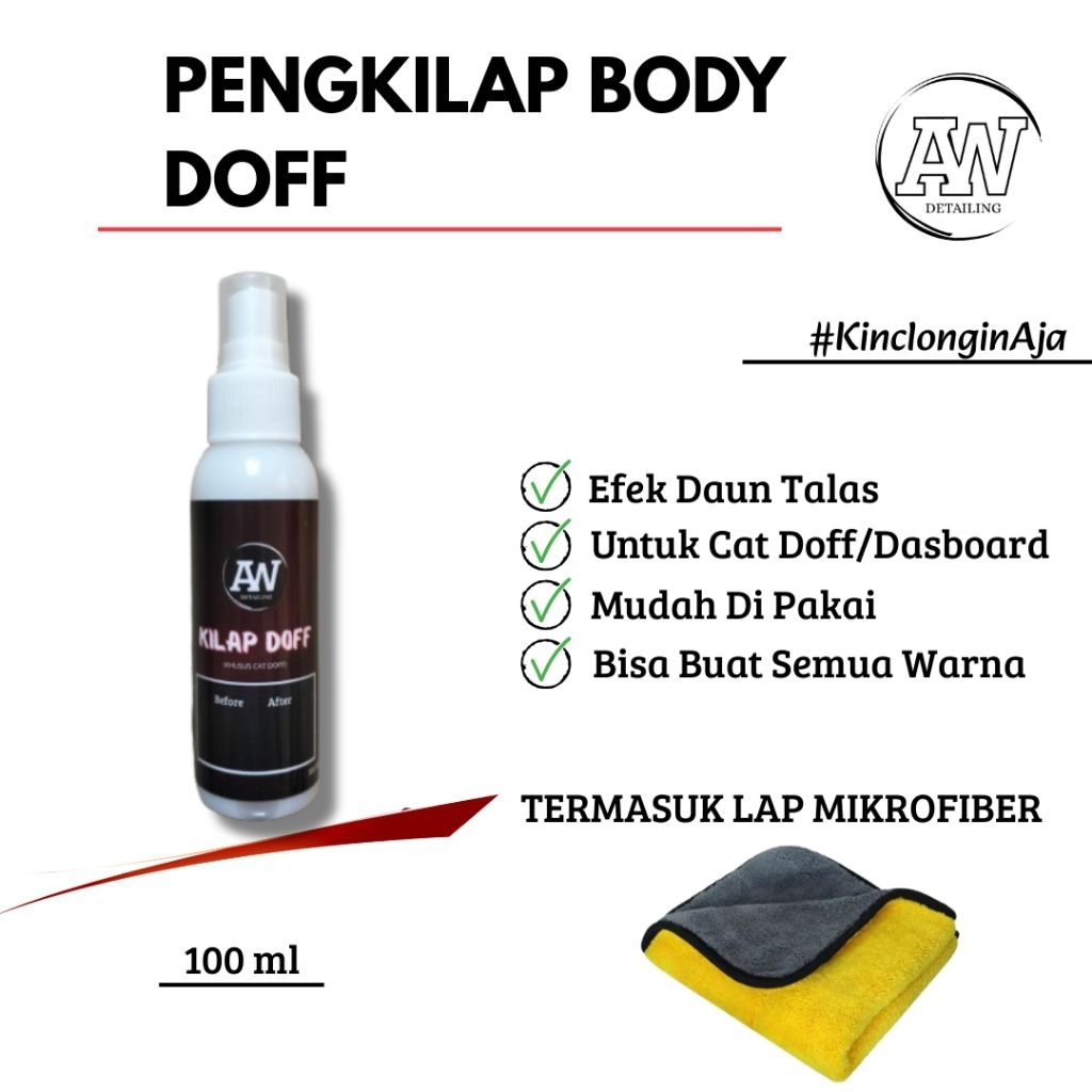Kilap Doff / Pengkilap Doff Menegaskan Warna Doff body motor mobil helm