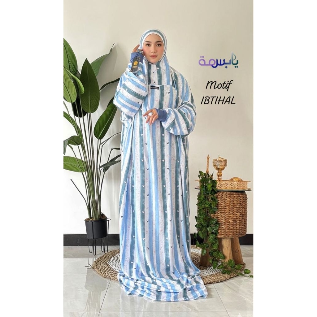 [SIAP KIRIM] COD mukena yabasmah motif terbaru ibtihal manset rayon terusan mukena