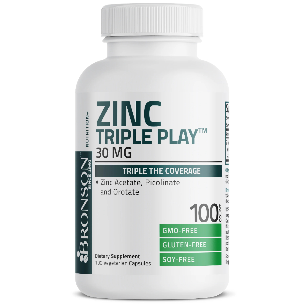 Bronson Zinc Triple 30mg Acetate | Picolinate | Orotate