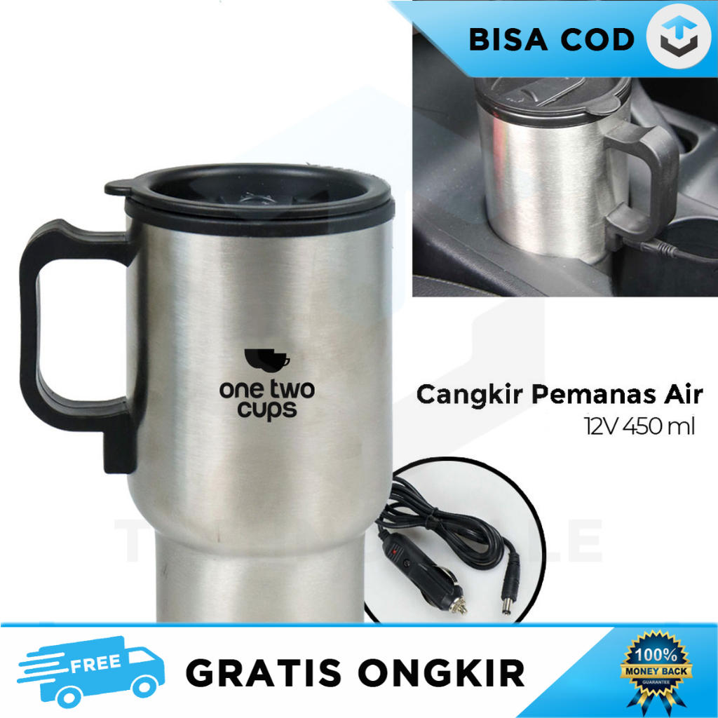 GELAS KACA ANTI PANAS TRANSPARANT CANGKIR ADUK OTOMASTIS PEMANAS KOPI TRAVEL CHARGE SARINGAN TEH DES