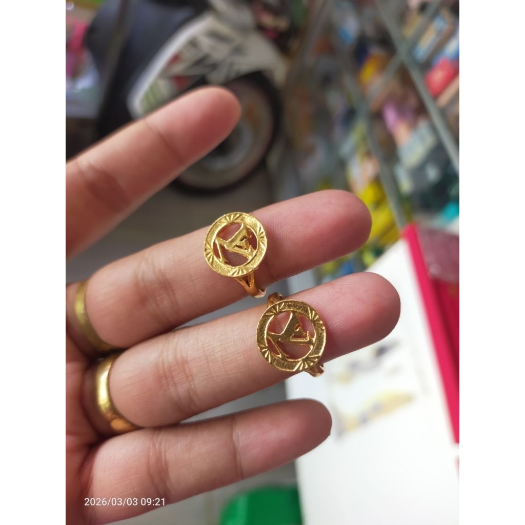 Cincin XL bulat bahan koin asli 91