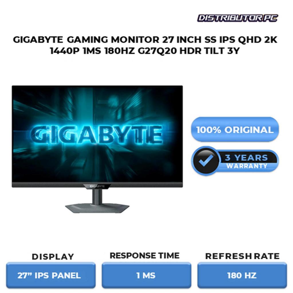 Monitor GIGABYTE G27Q20 - GAMING MONITOR 27 INCH SS IPS QHD 2K 1440P 1MS 180HZ