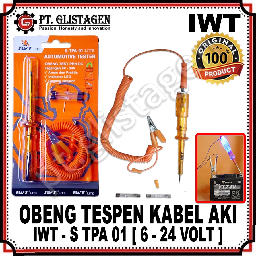 IWT S-TPA-01 Obeng Tespen Kabel DC Tespen DC Listrik Tespen Aki Tespen Kabel Digital Tes Pen Test Pe