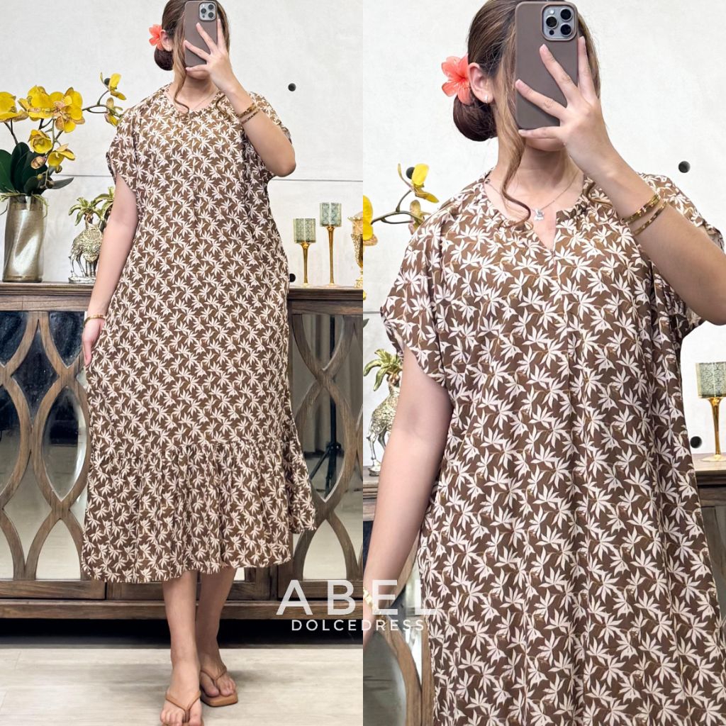 Dolcedress ABEL Midi Dress Jumbo Kerah Lengan Pendek
