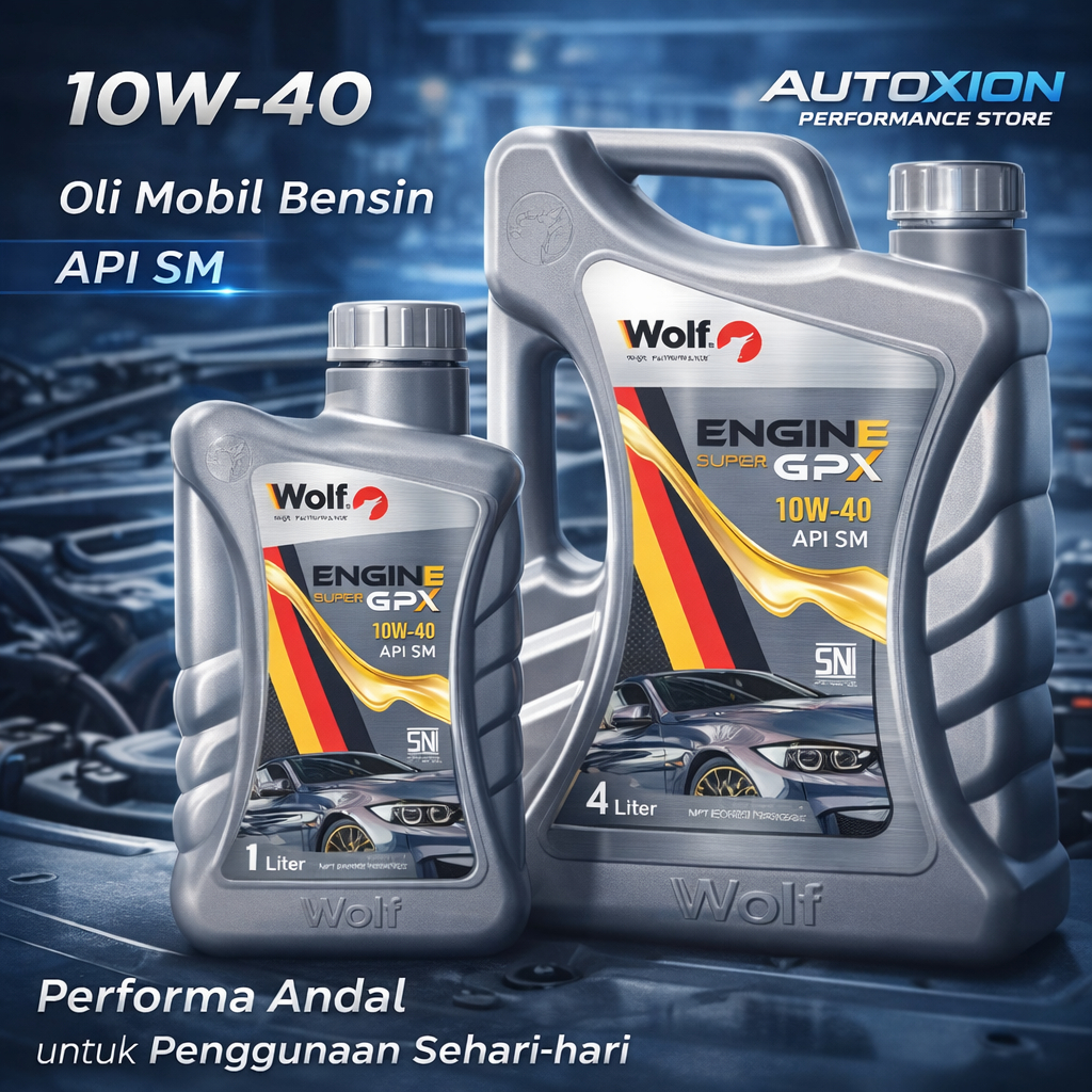 WOLF Engine Super GPX 10W-40 – Oli Mobil Bensin 1L & 4L | API Service SN 10W40 | Oli mobil matic 10w