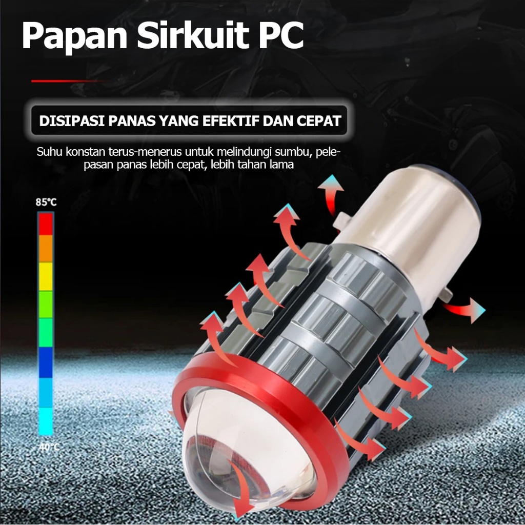 BEST DEALS ApexRide Lampu Utama Motor H4 H6 Laser / Lampu LED Depan Motor H4 H6 Laser Hi-Lo Kuning