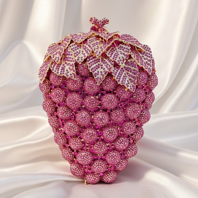 Waiwai Tas Pesta Wanita Unik CRGrape Mewah Berkilau