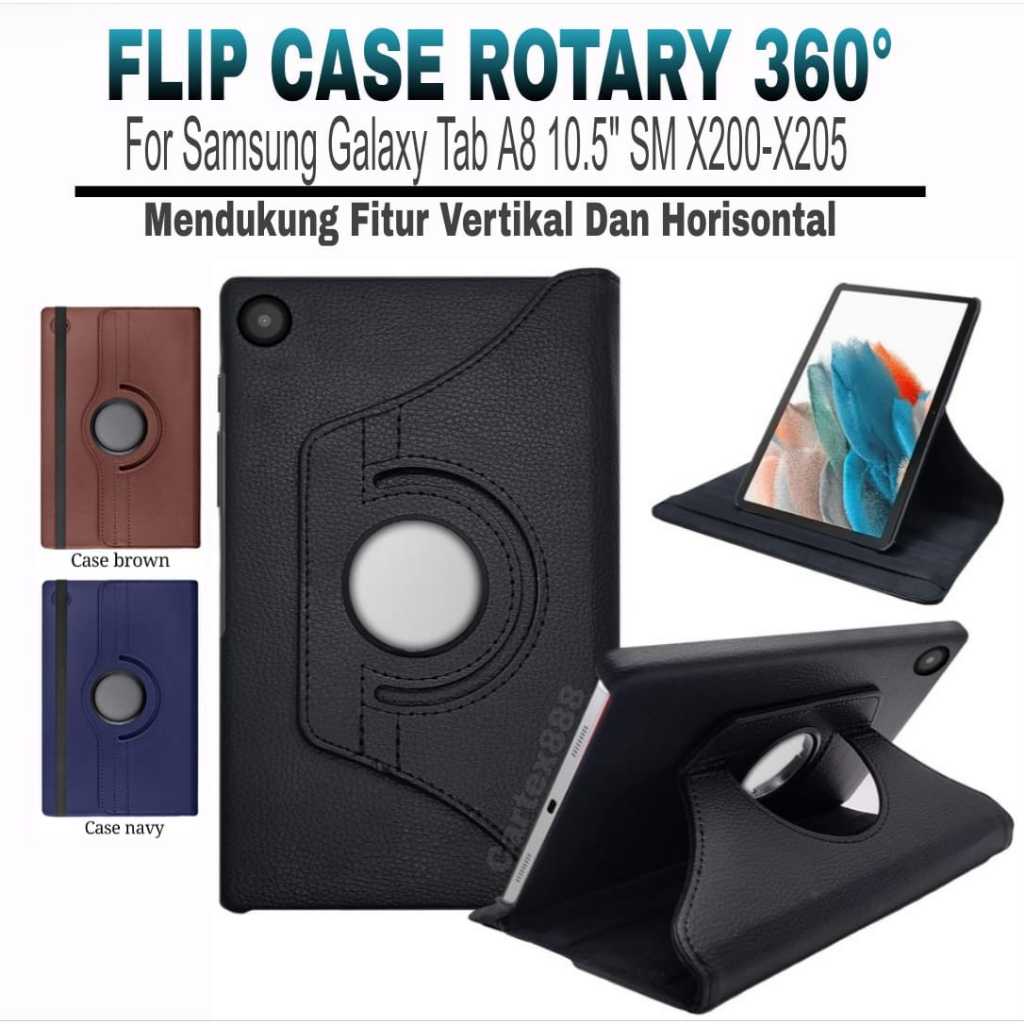 Case Rotary Samsung Tab A8 10.5"inch Wifi LTE 2021 / X200 / X205 / samsung tab a8 2021 / case samsun