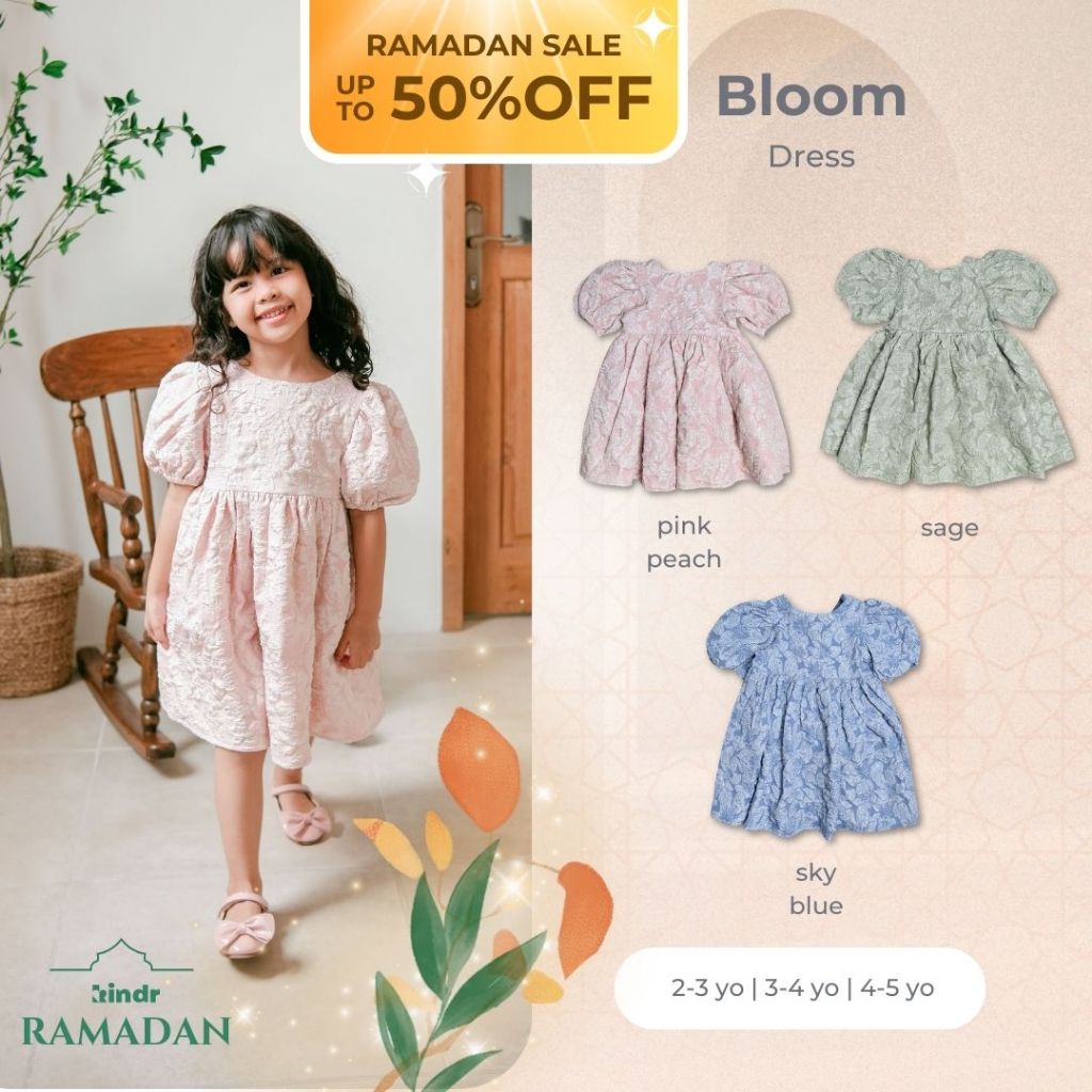 KINDR Bloom Dress - Dress Premium Anak Perempuan