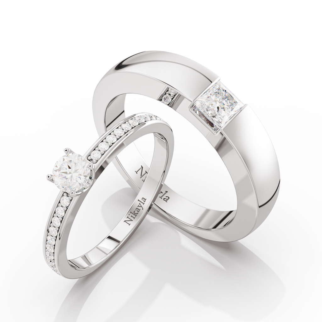 Nikayla Jewery - Cincin Couple Palladium 1.5K Murni Elegan