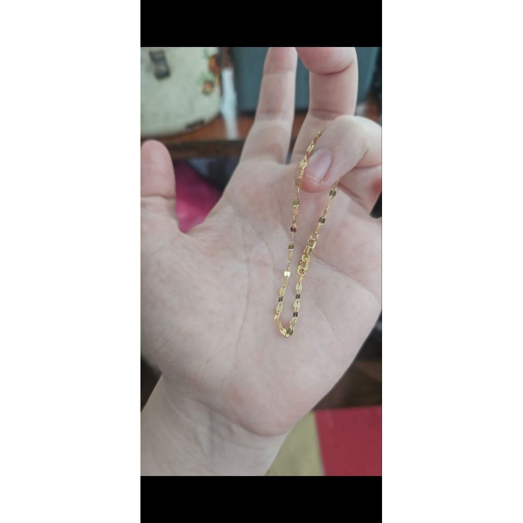 gelang rantai polos emas putih white gold 375 8k tipis murah fashion