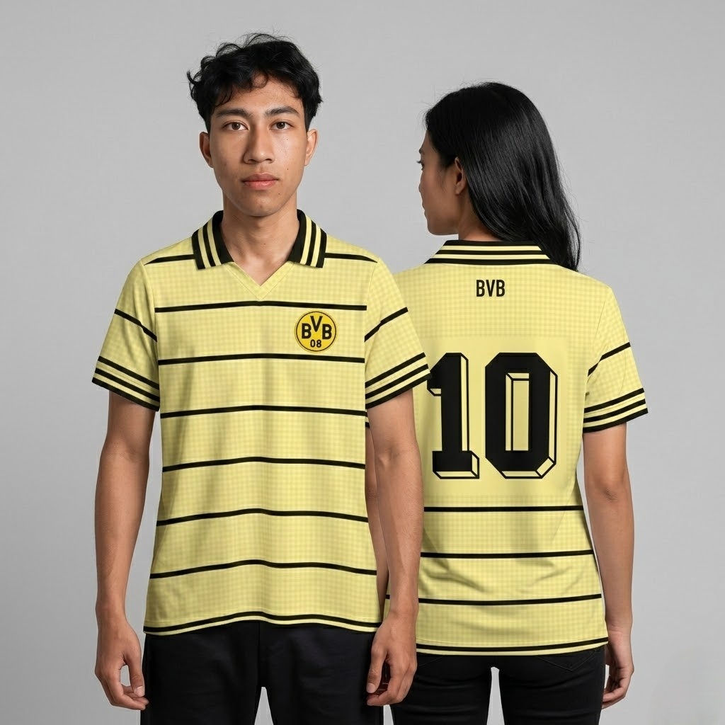 Polo Jersey BVB Dortmund Fantasy Concept Supporter Version Baju Bola Pria Kuning Casual Sportswear