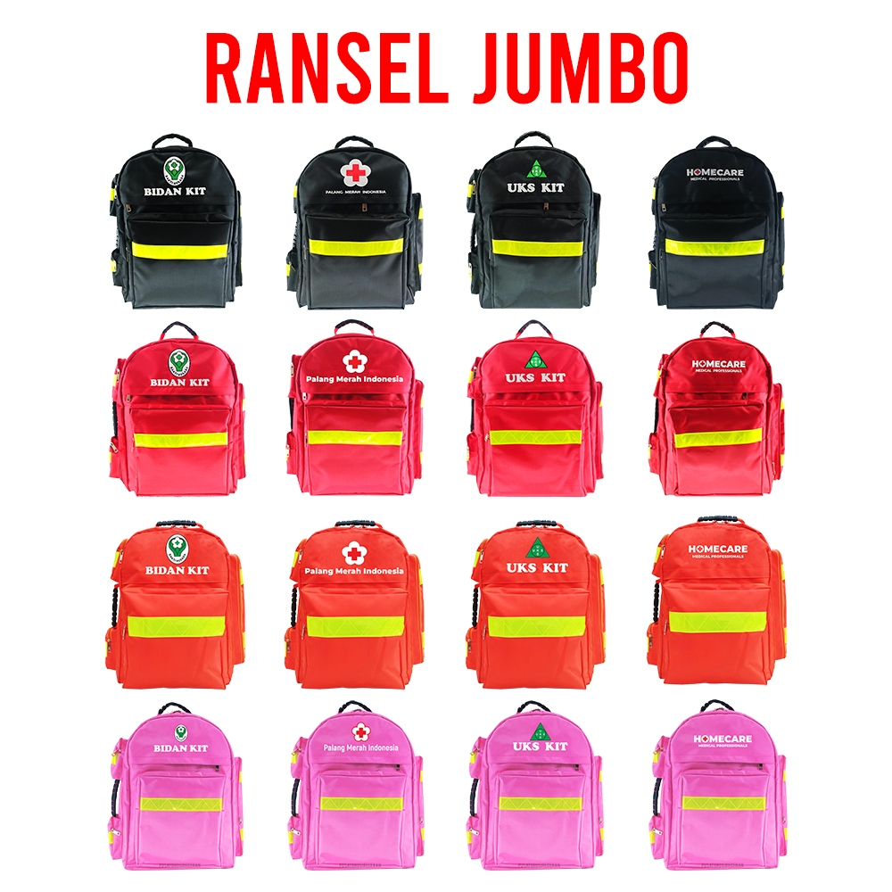 Ransel Jumbo Emergency Kit Ransel Medical Bag Tas Perlengkapan Medis P3K Bidan Kit UKS Kit HomeCare 